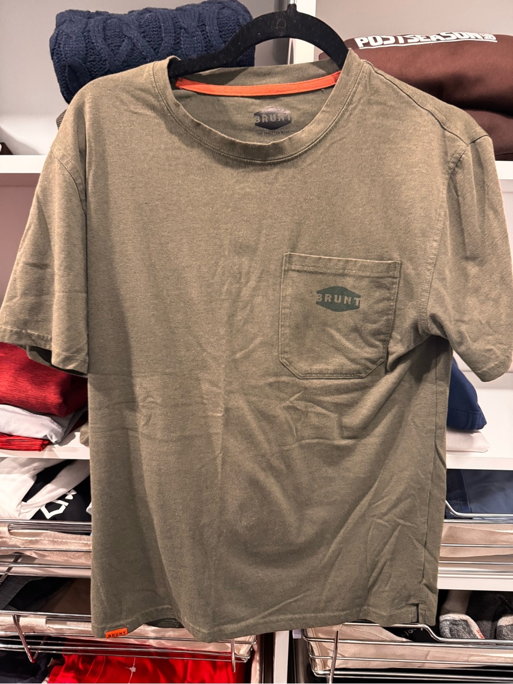 Brunt Men's Olive Pocket T-Shirt